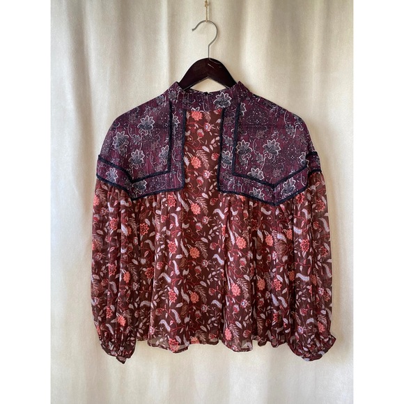 Zara Boho Cropped Blouse - Picture 1 of 6